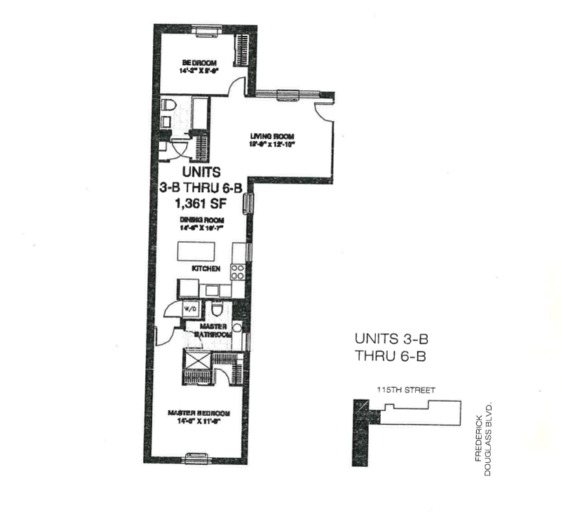 Floorplan for 304 West 115th Street, 6B