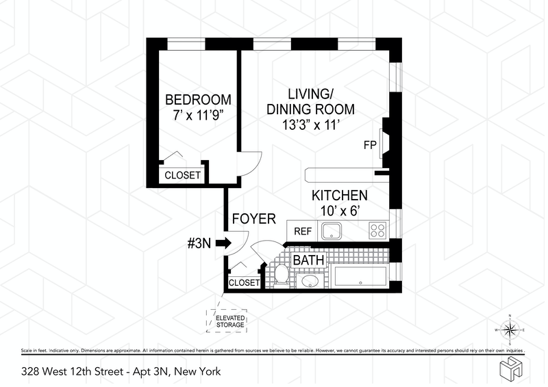 Floorplan for 328 West 12th Street, 3N