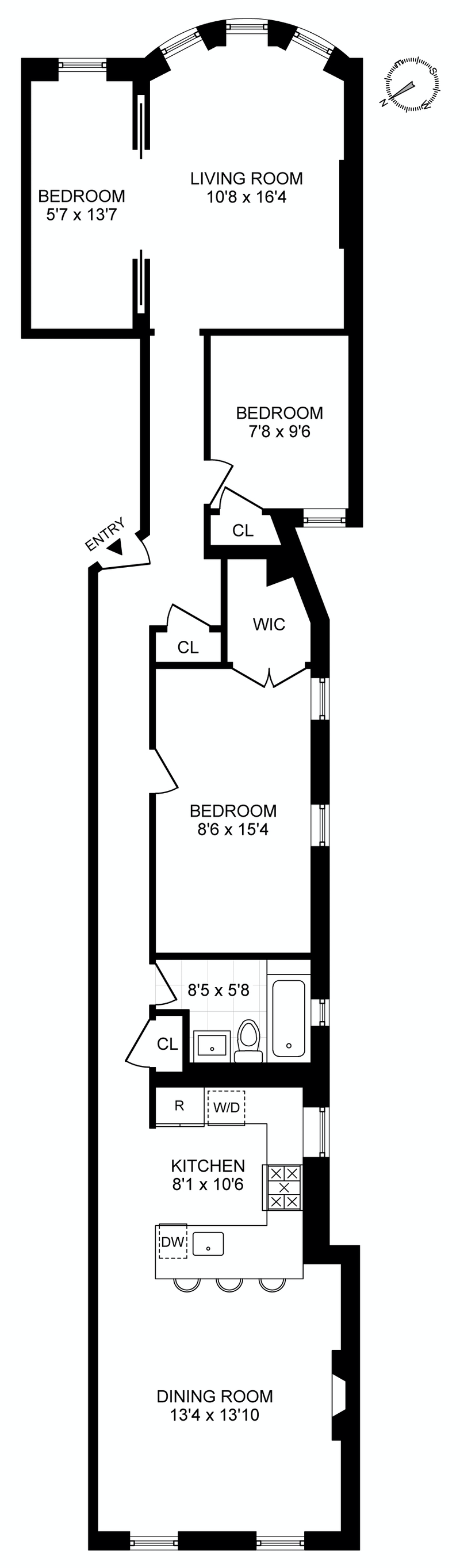 Floorplan for 712 Eighth Avenue, 2L