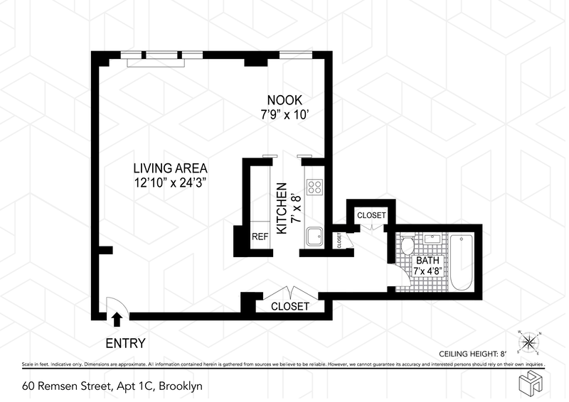 Floorplan for 60 Remsen Street, 1C