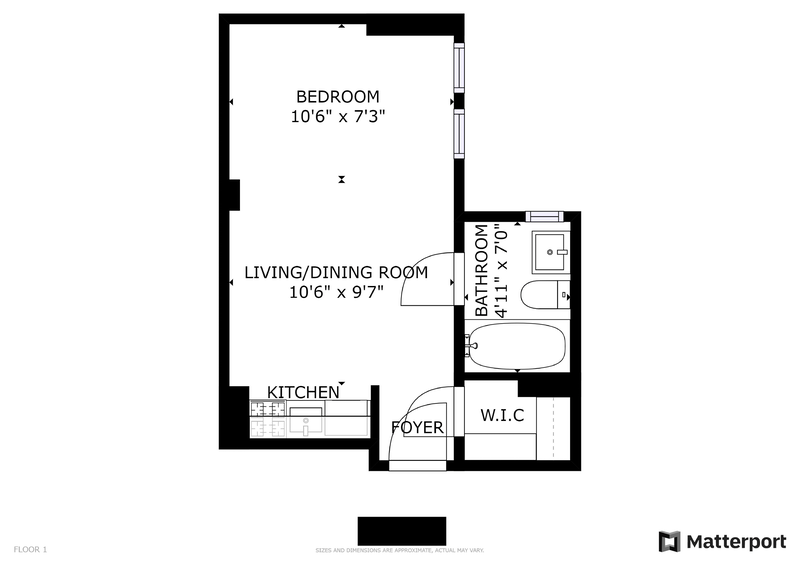 Floorplan for 457 West 57th Street, 1001