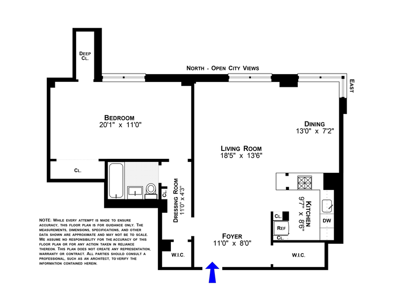 Floorplan for 11 Riverside Drive, 13UW