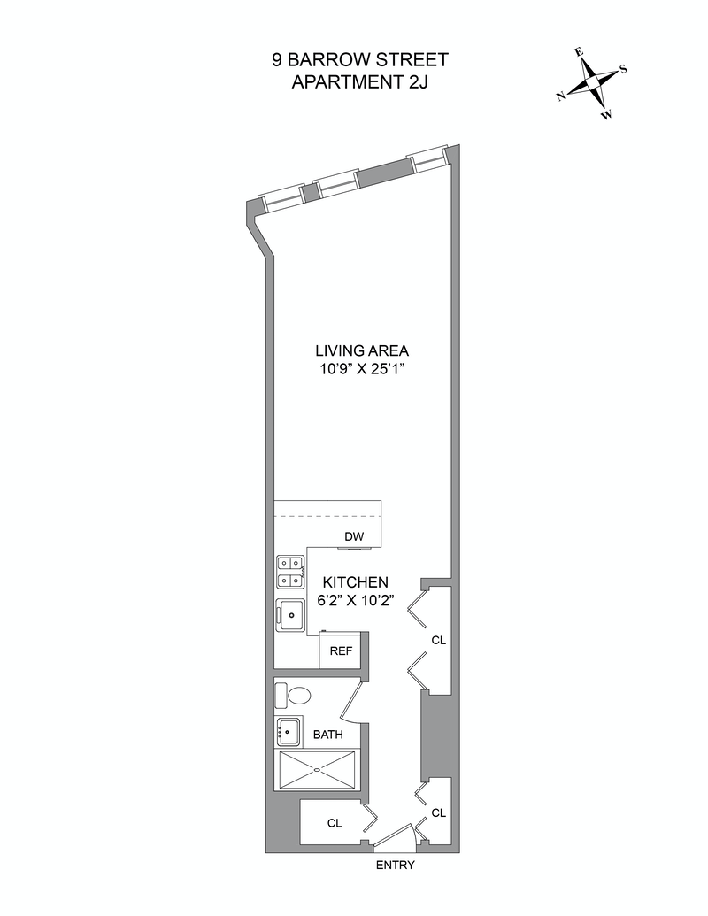 Floorplan for 9 Barrow Street, 2J