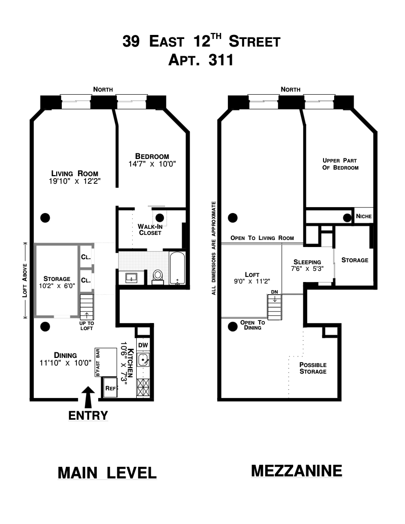 Floorplan for 39 East 12th Street, 311