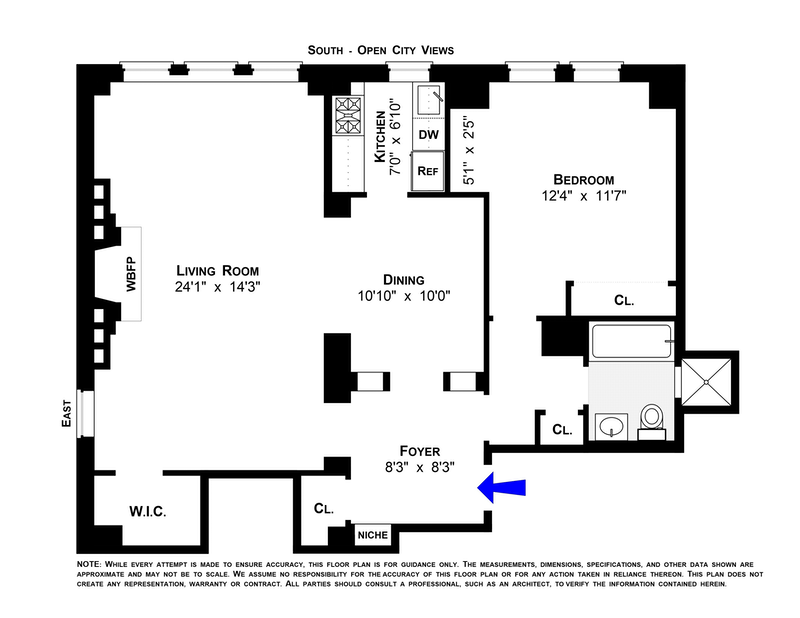 Floorplan for 340 West 57th Street, 14A