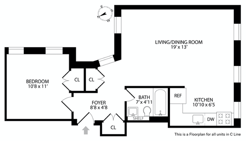 Floorplan for 178 East 2nd Street, 5C