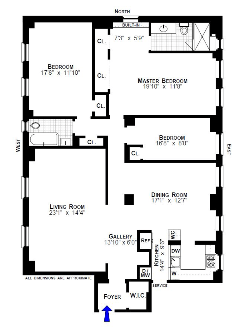 Floorplan for 110 Riverside Drive, 3C