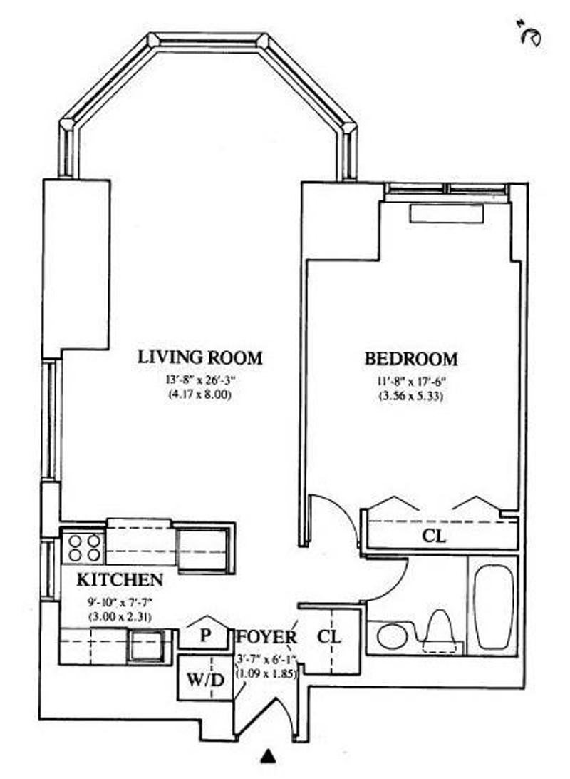 Floorplan for 301 West 57th Street, 15A