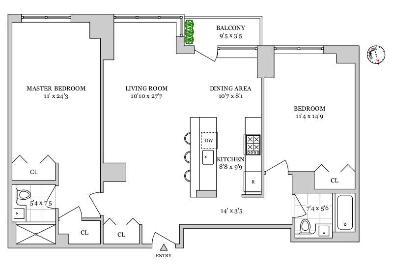 Floorplan for 4 -74 48th Ave, 32L