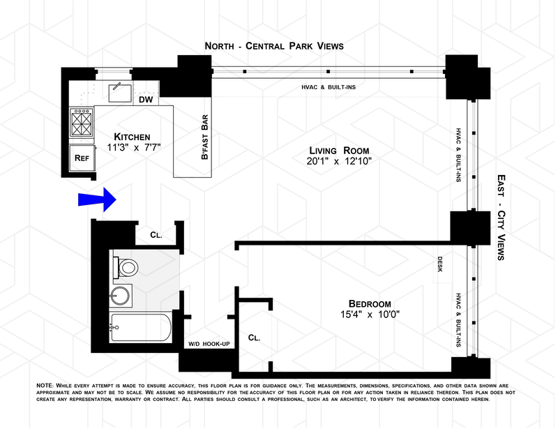 Floorplan for 322 West 57th Street, 34H