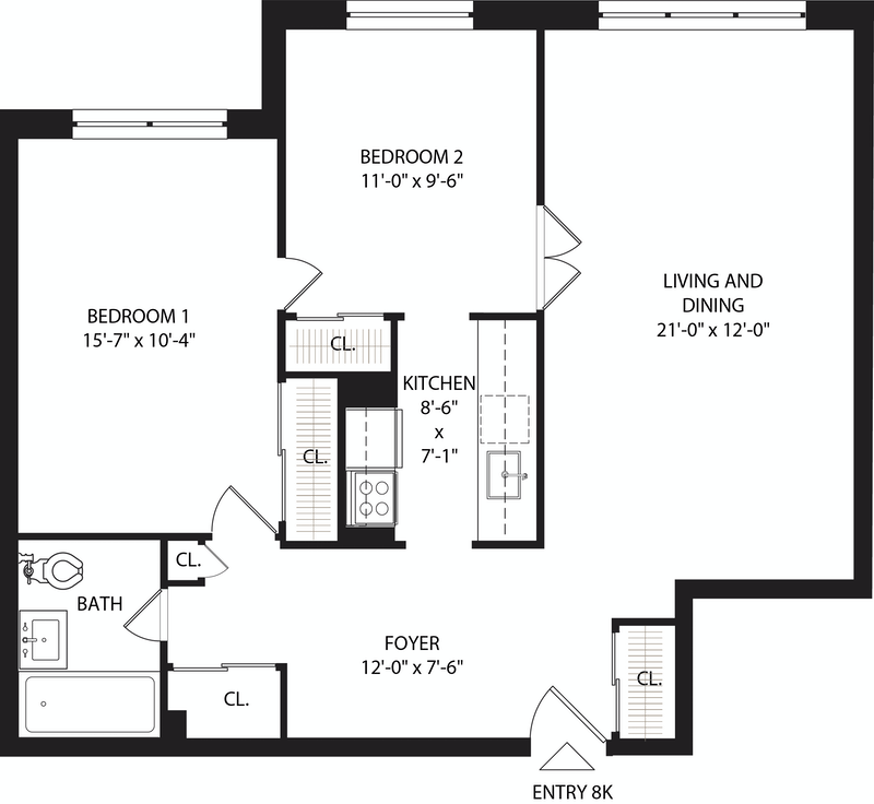 Floorplan for 2750 Johnson Avenue, 8K