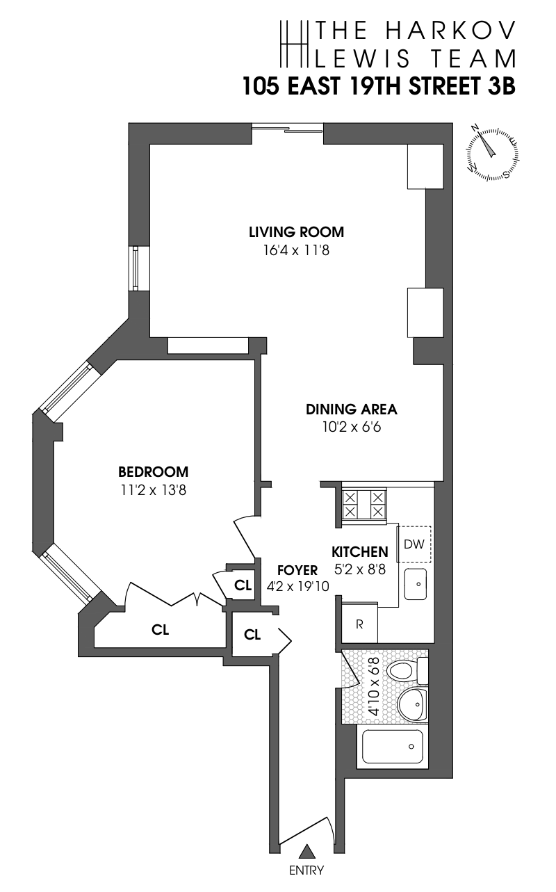 Floorplan for 105 East 19th Street, 3B