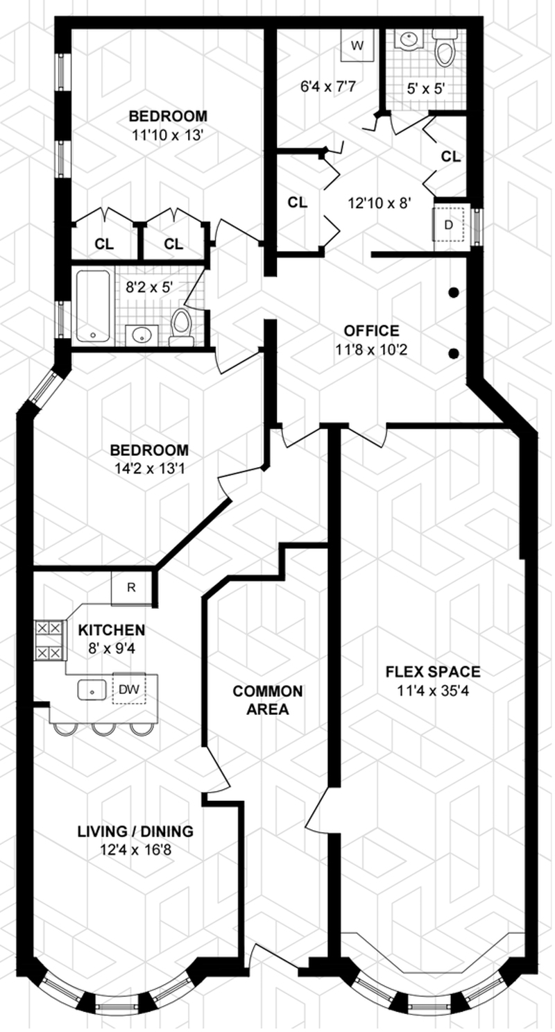 Floorplan for 165 Prospect Park West, B