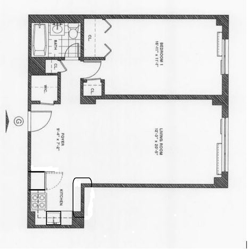 Floorplan for 37 -31 73rd Street, 1G