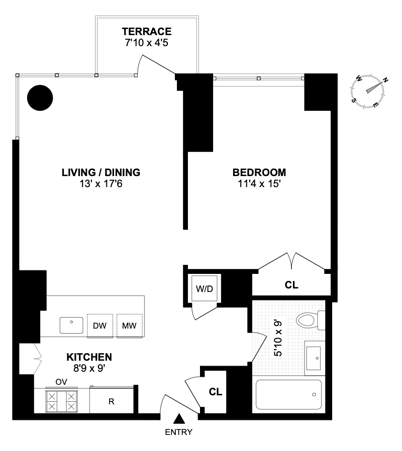 Floorplan for 34 North 7th St, 11C