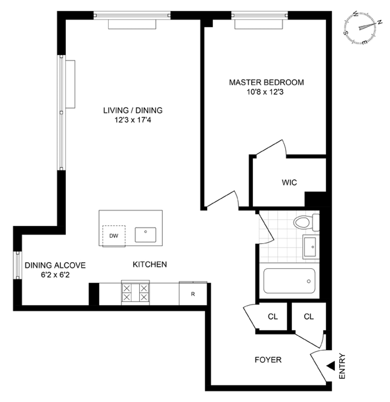 Floorplan for 58 Metropolitan Avenue, 2H