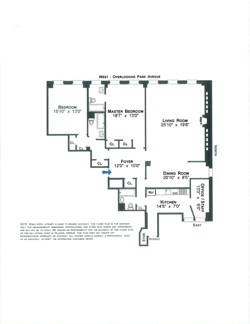 Floorplan for 1009 Park Avenue, 11A