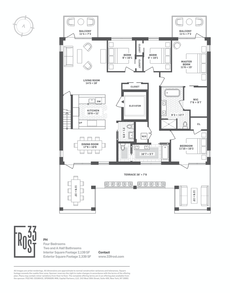 Floorplan for 33 Frost Street, PH