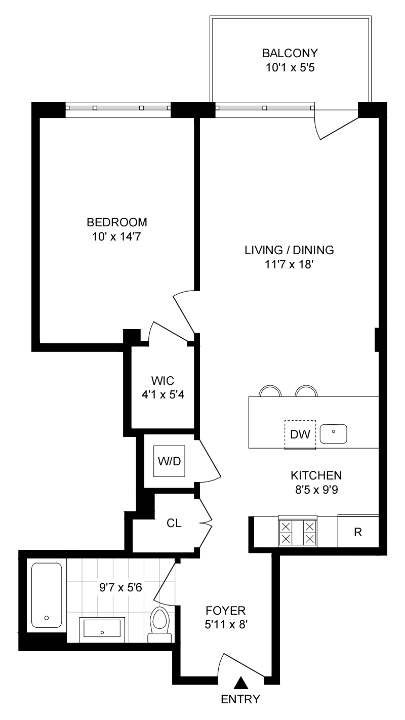 Floorplan for 226 15th St, 3B