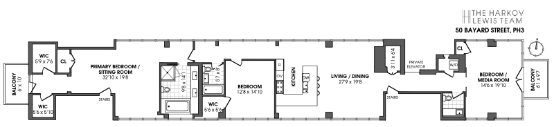 Floorplan for 50 Bayard Street, PH3