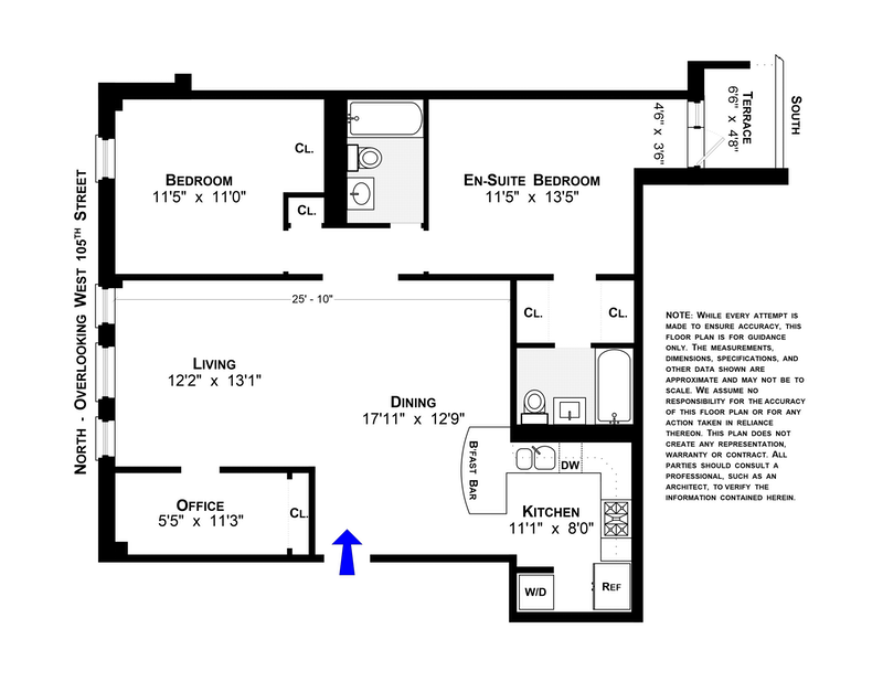 Floorplan for 48 West 105th Street, 1A