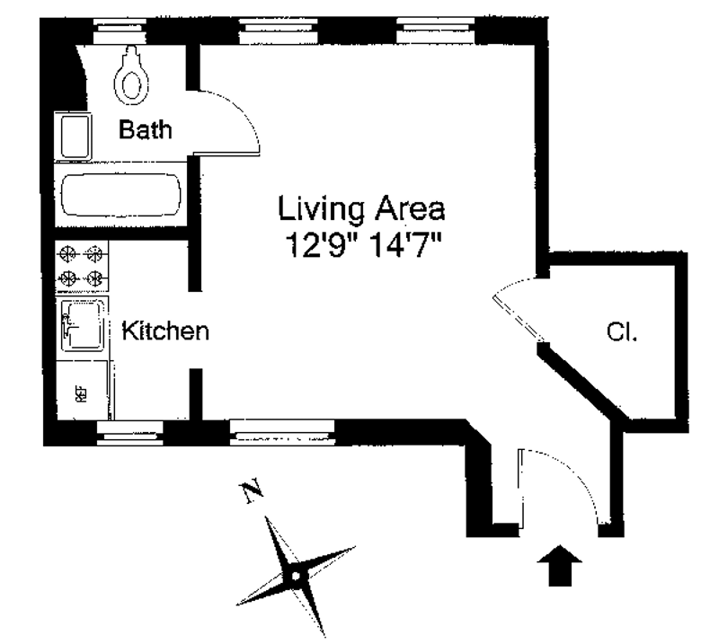 Floorplan for 457 West 57th Street, 715