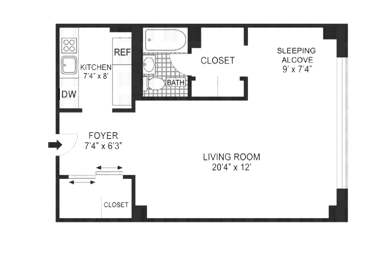 Floorplan for 392 Central Park West, 8G