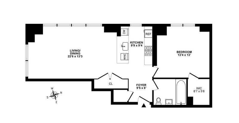 Floorplan for 350 West 42nd Street, 48H