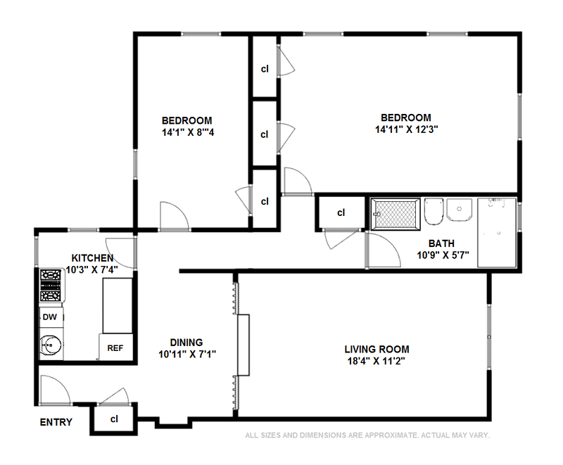 Floorplan for 77 -14 113th St, 5G