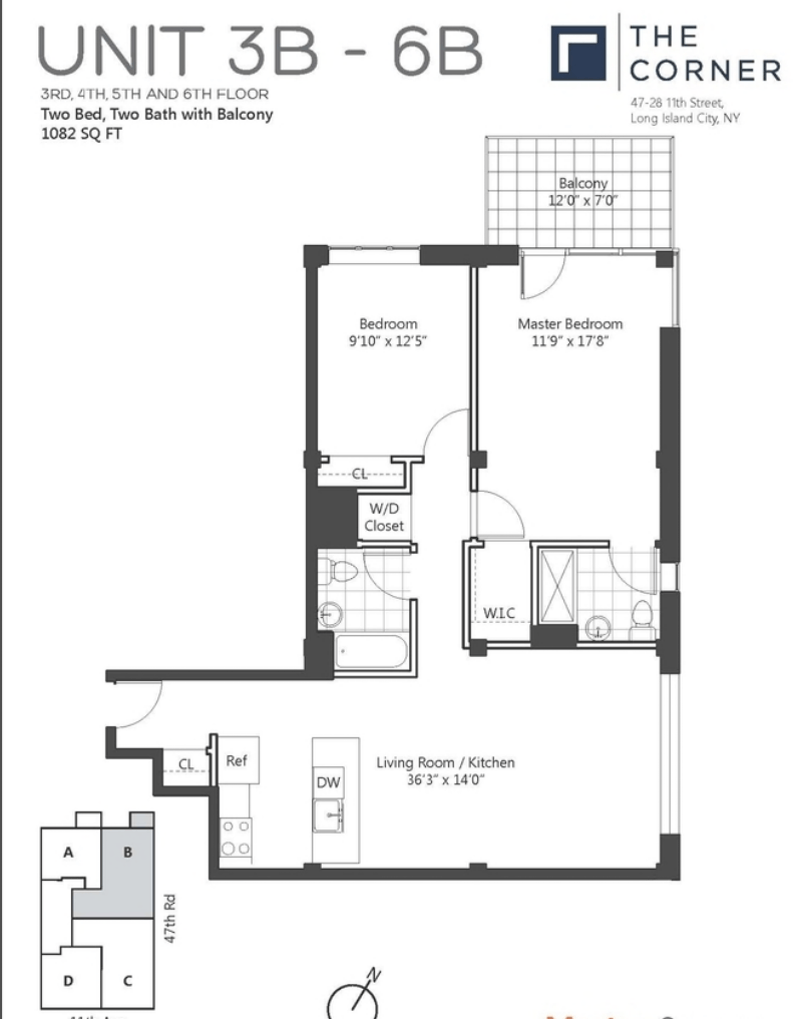 Floorplan for 47 -28 11th St, 6B