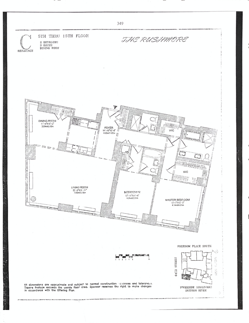 Floorplan for 80 Riverside Boulevard, 12C