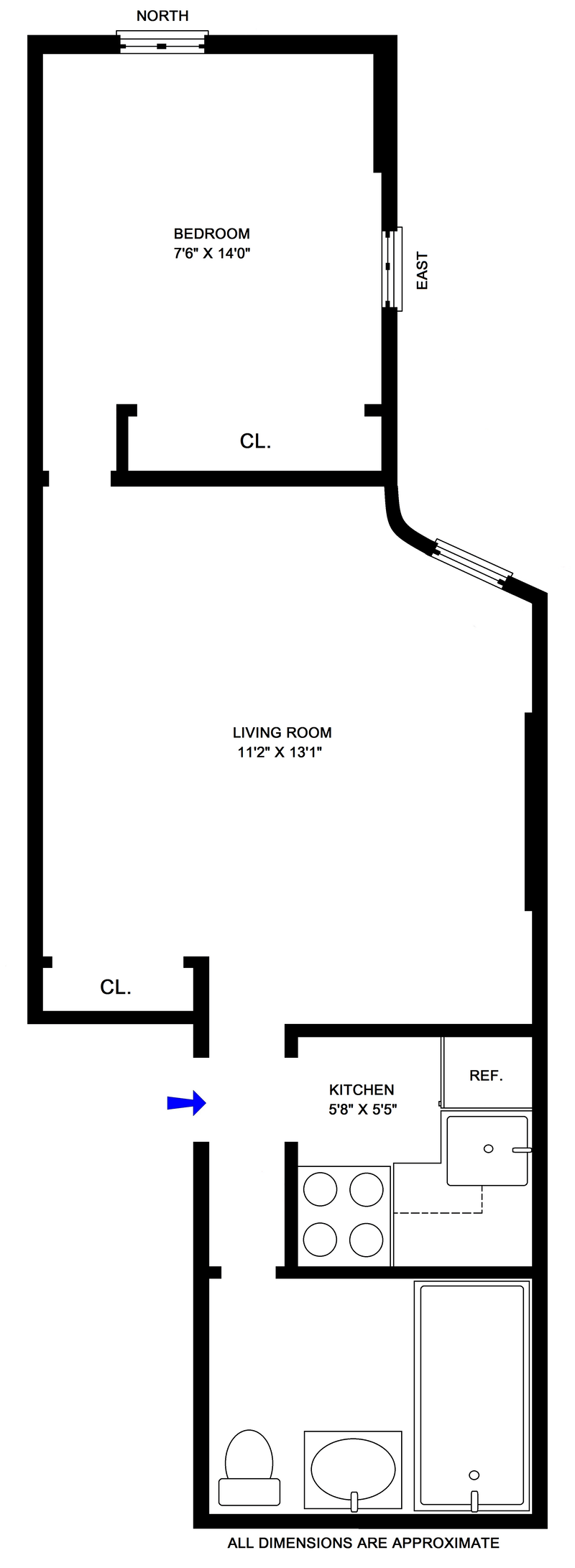 Floorplan for 437 West 48th Street, 1C