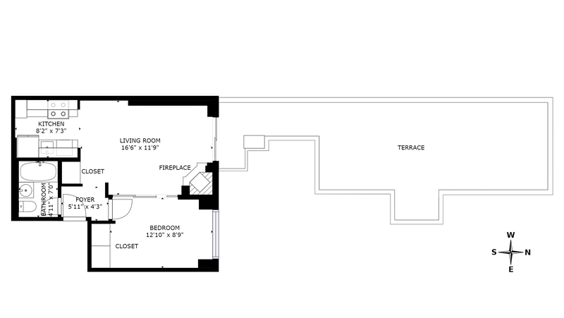 Floorplan for 365 West 19th Street, 1R