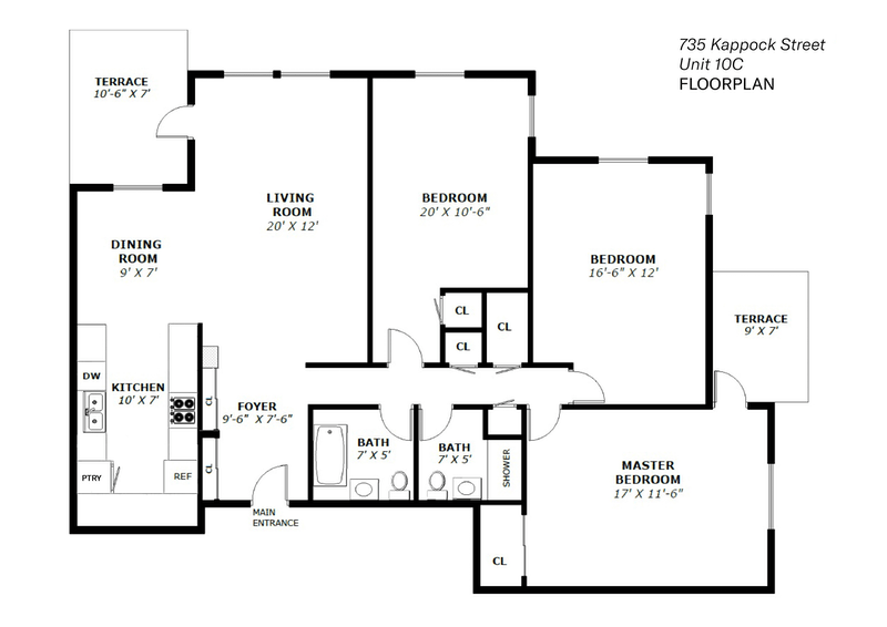 Floorplan for 735 Kappock Street, 10C