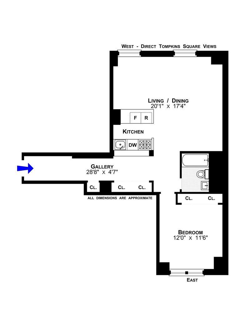 Floorplan for 143 Avenue B, 4F