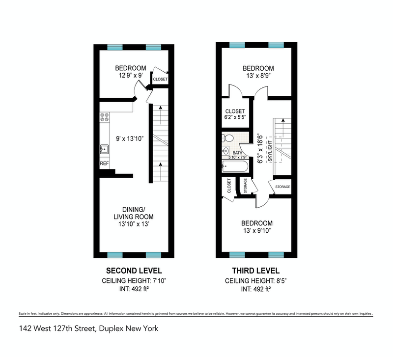 Floorplan for 142 West 127th Street, 2