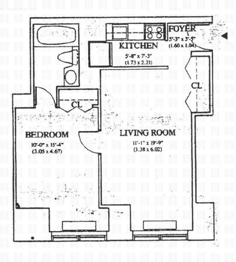 Floorplan for 301 West 57th Street, 9F