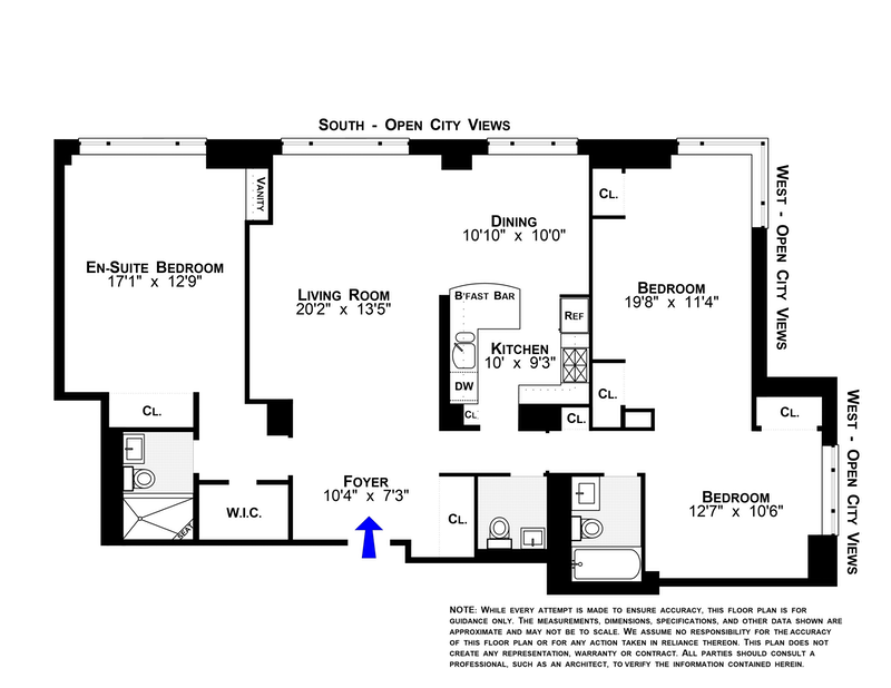 Floorplan for 30 West 61st Street, 18C
