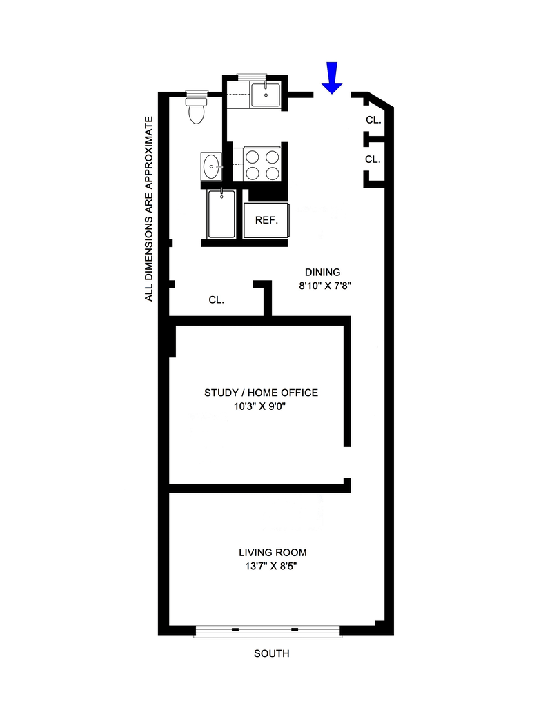 Floorplan for 245 West 72nd Street, 3A