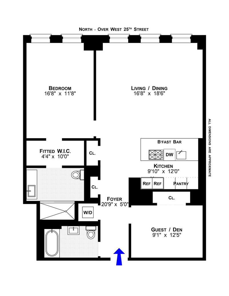 Floorplan for 420 West 25th Street, 4C