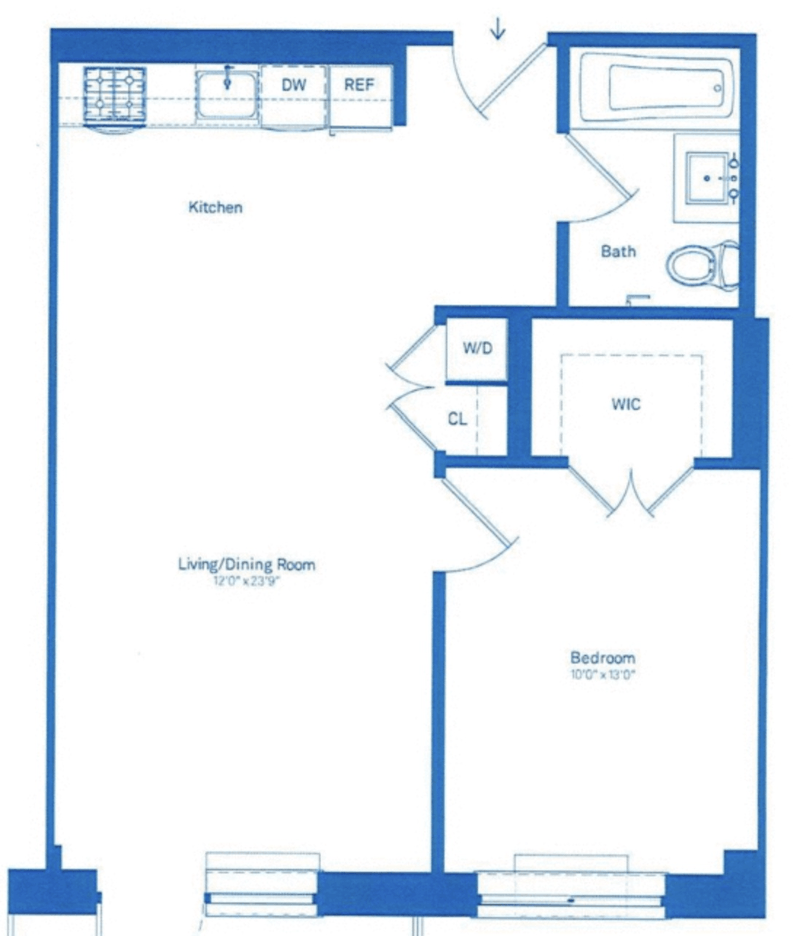 Floorplan for 505 West 47th Street, 2CS