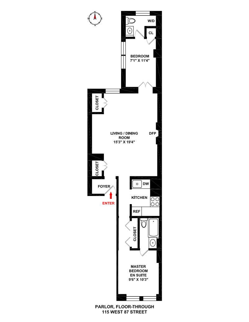 Floorplan for 115 West 87th Street, 1