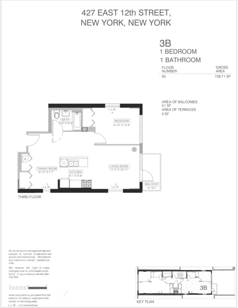 Floorplan for 427 East 12th Street, 3B