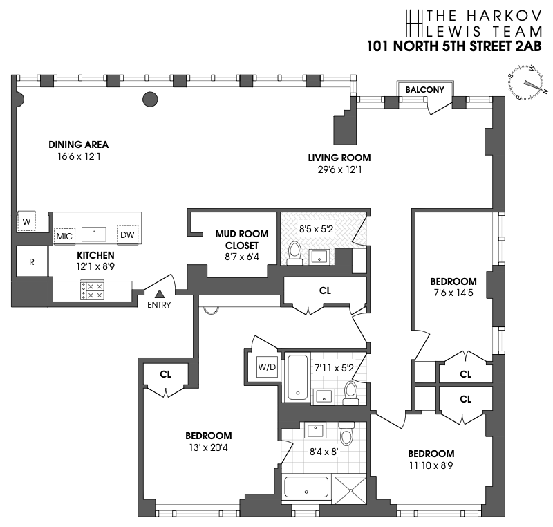Floorplan for 101 North 5th St, 2AB
