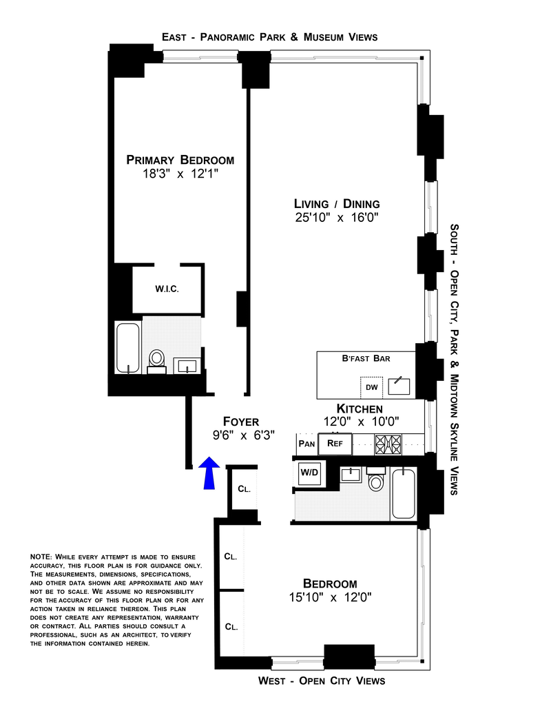 Floorplan for 101 West 79th Street, 24A