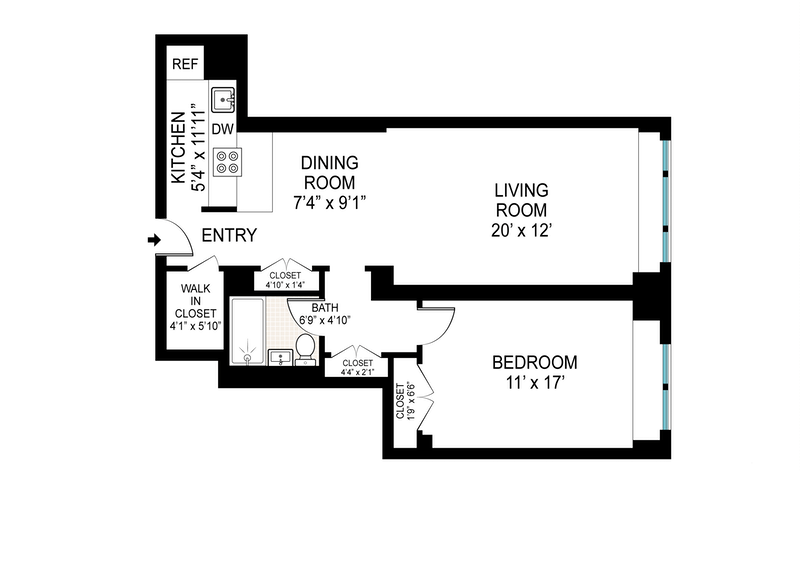 Floorplan for 165 West 66th Street, 2B