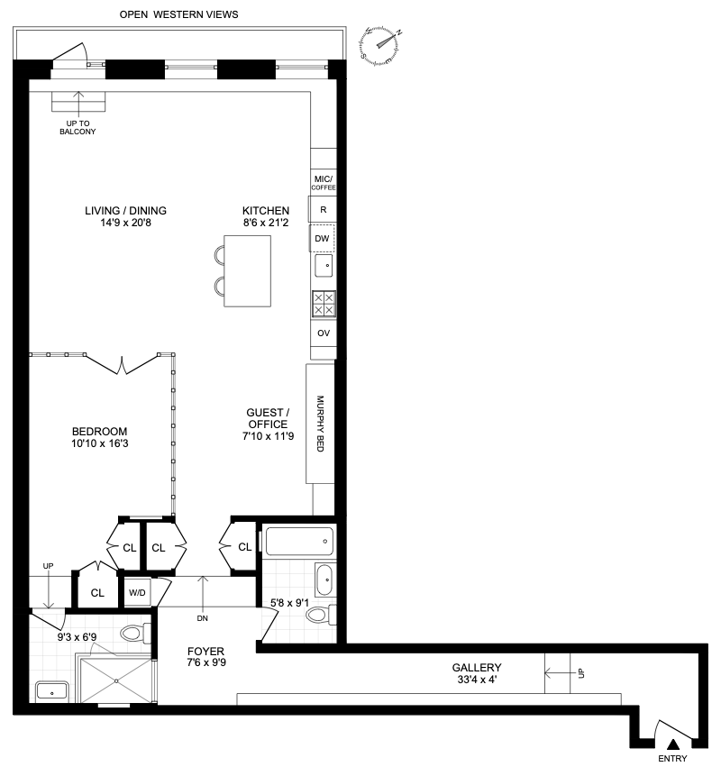 Floorplan for 150 Thompson Street, 4B