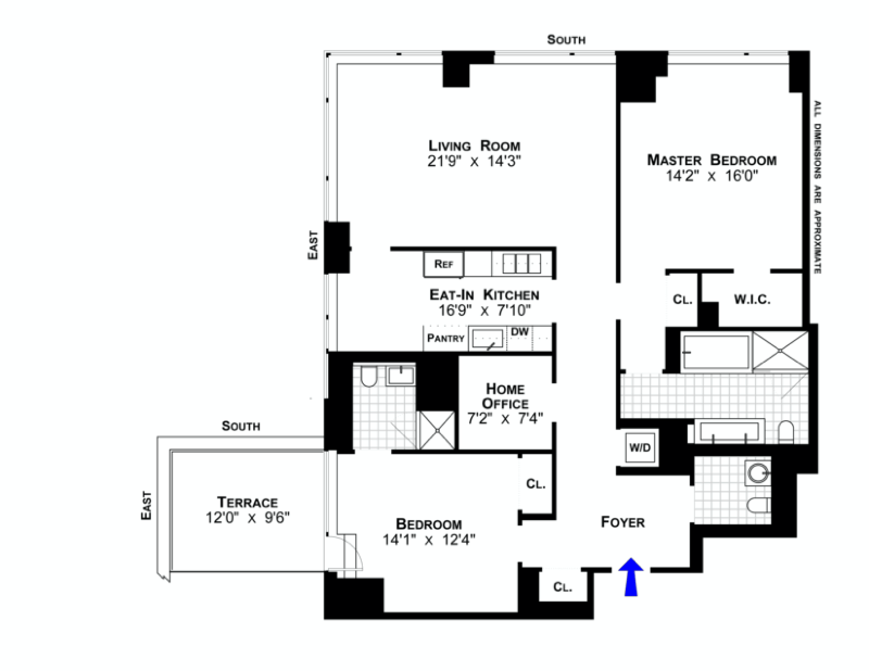 Floorplan for 400 East 67th Street, 12D