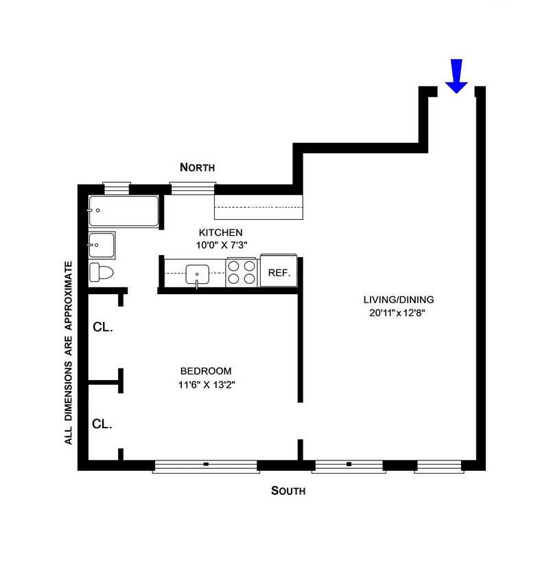 Floorplan for 245 West 75th Street, 4C