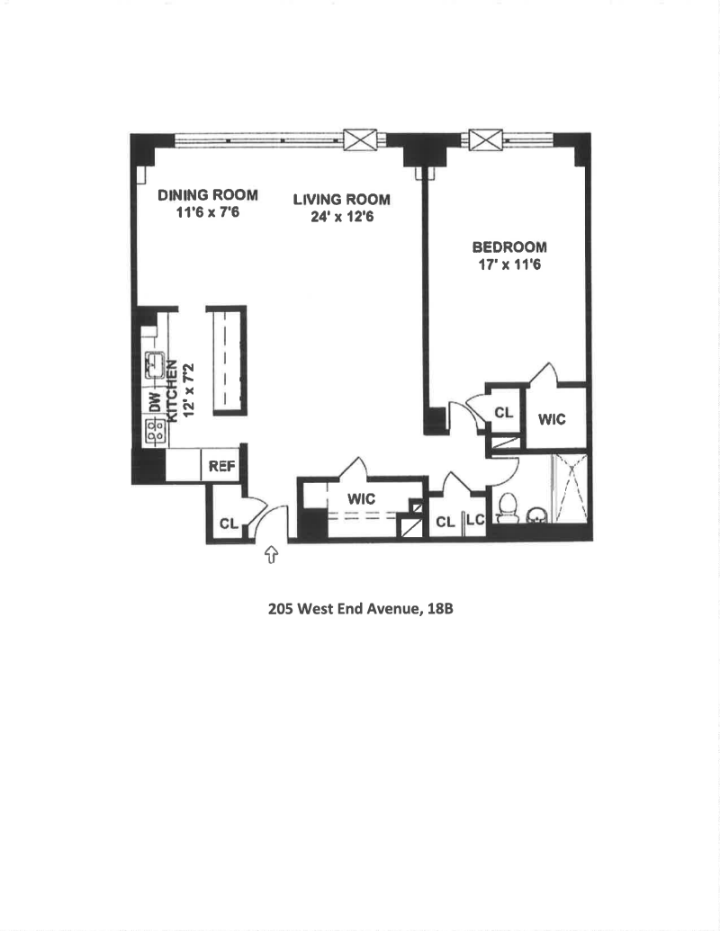 Floorplan for 205 West End Avenue, 18B